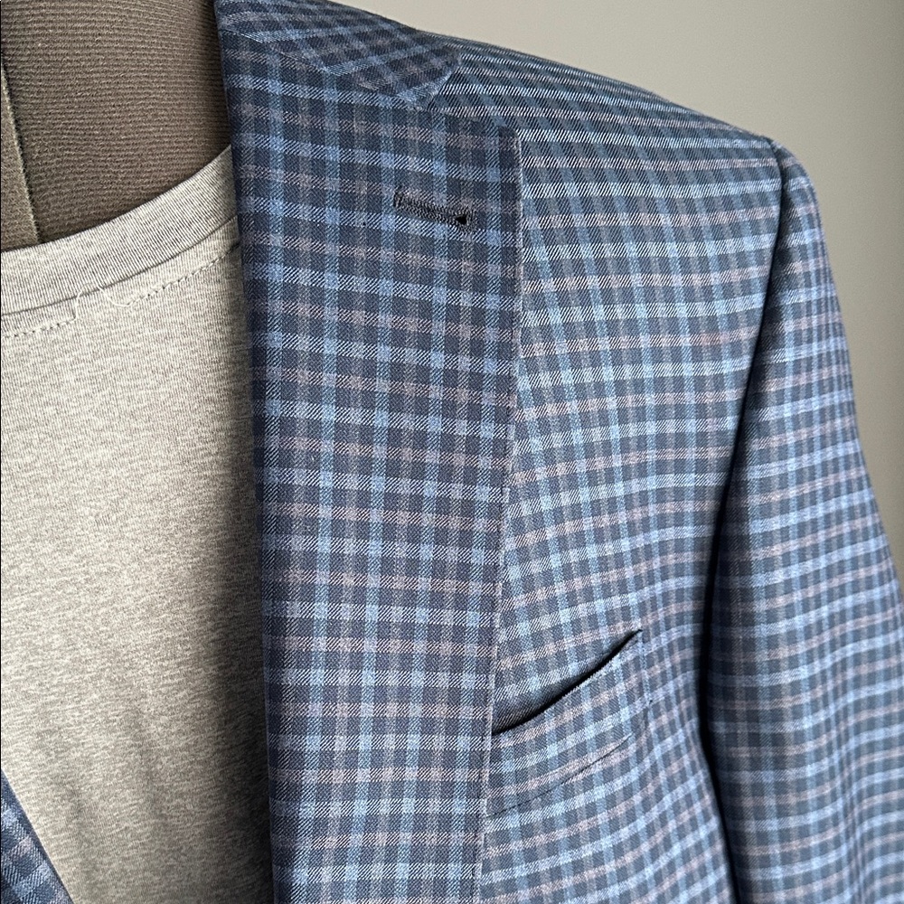 SOLD Ermenegildo Zegna Navy Checkered Blazer